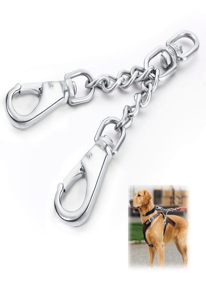 DEYACE Leash Backup with Dual Clasps Prong Collar Safety Clip Stainless Steel Dog Safety Clip Collars and No Pull Harness Connectors - Image 1